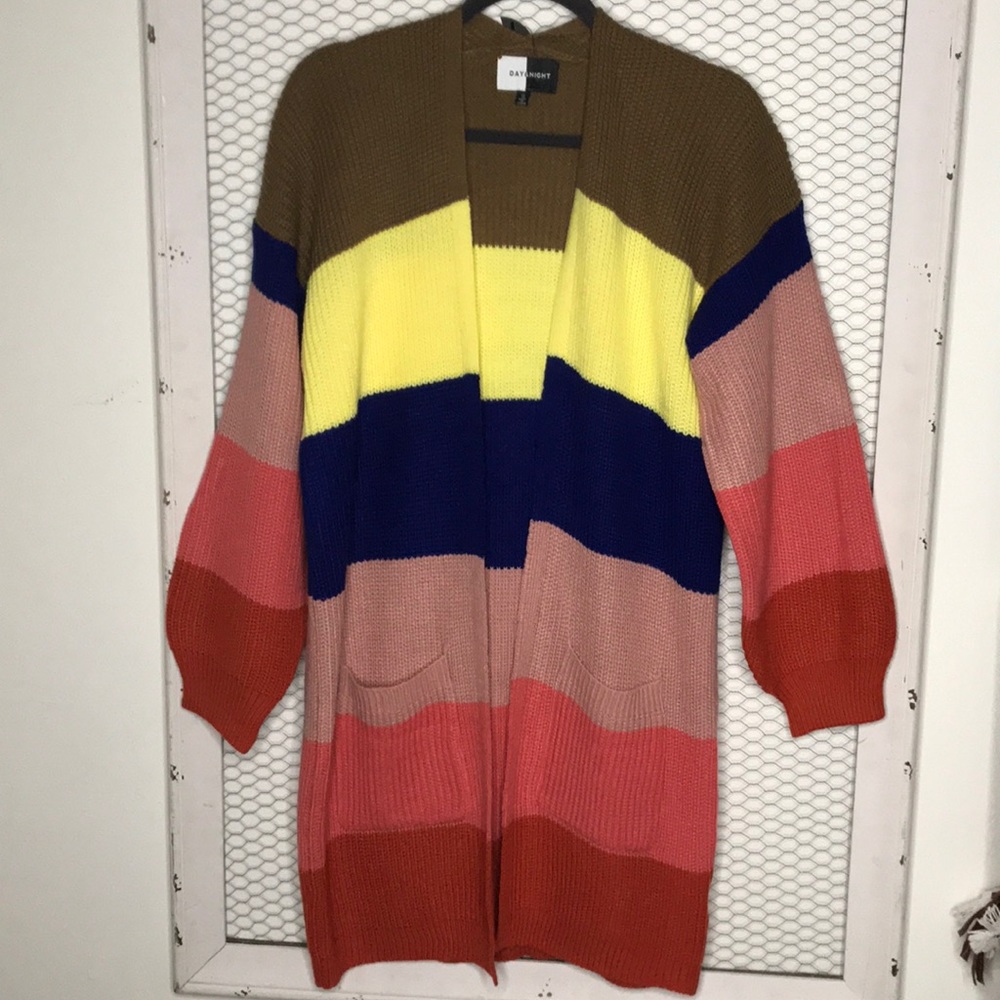 Color block cardigan